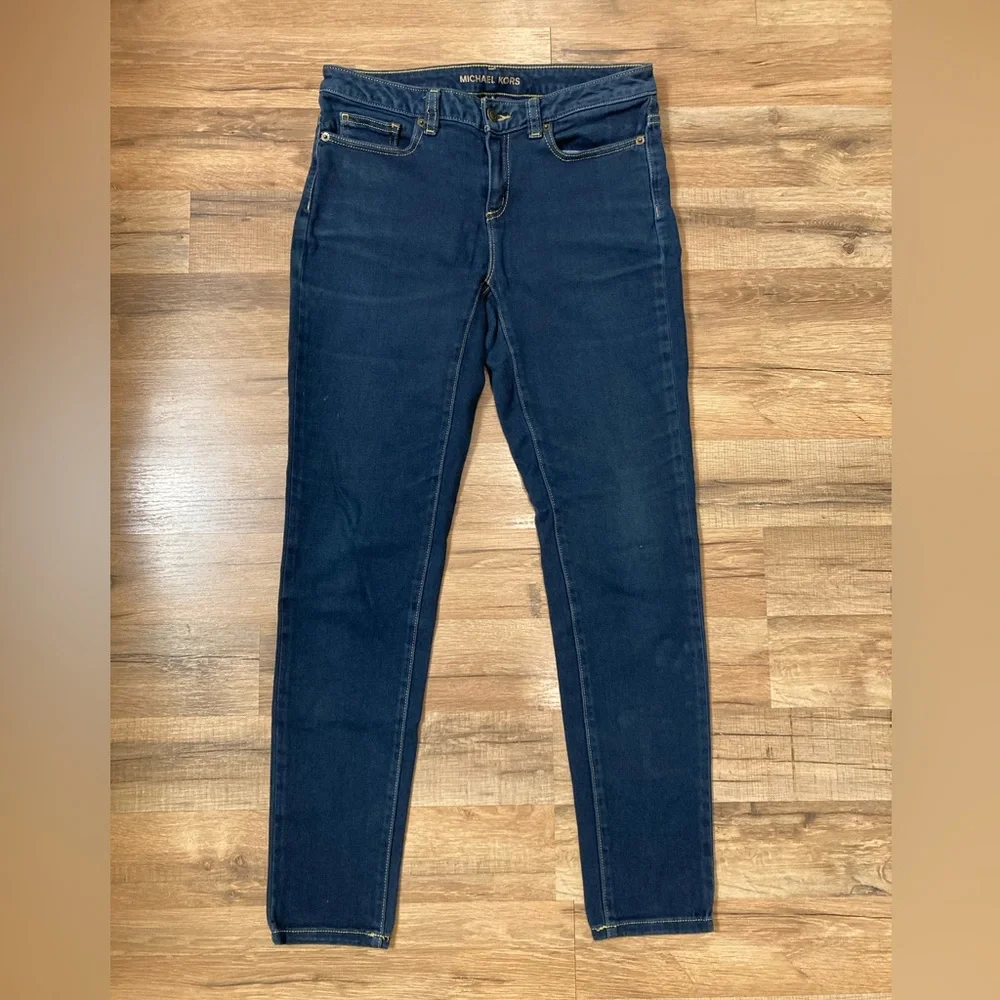 MICHAEL Michael Kors | Women’s Izzy Skinny Dark Wash Jeans - Picture 3 of 11